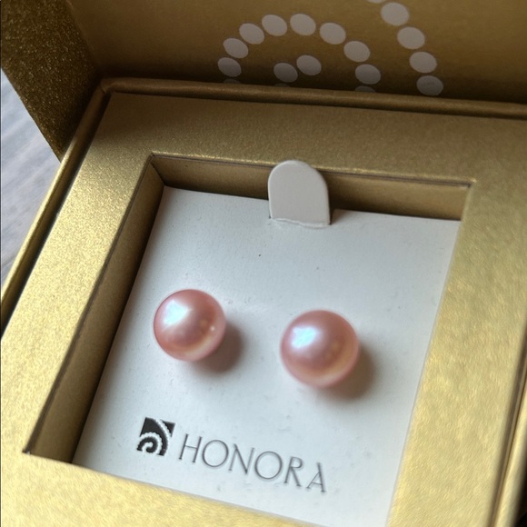 Honora Blush Pink Freshwater Pearl Earrings - Picture 2 of 4